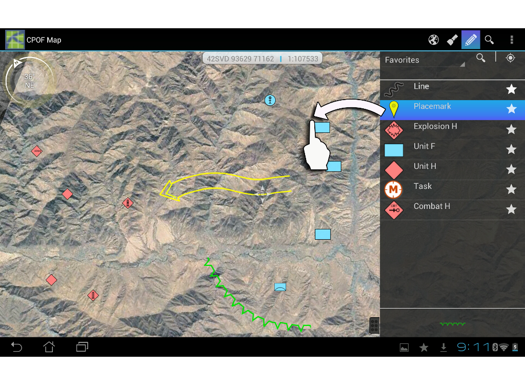 Screenshot showing how users can create graphics on a map.